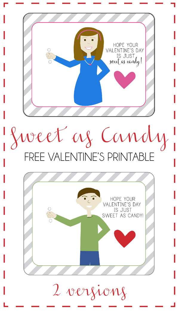 Sweet as Candy Valentine’s Free Printable