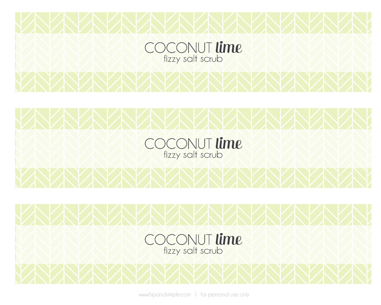 Coconut Lime Fizzy Salt Scrub Recipe plus free printable