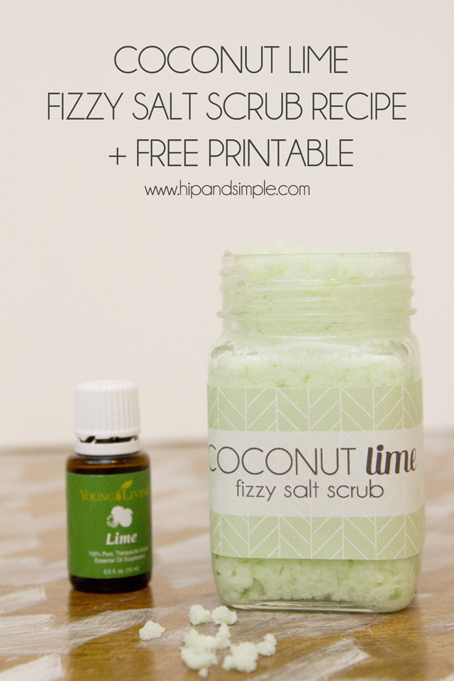 Coconut Lime Fizzy Salt Scrub Recipe Plus Free Printable